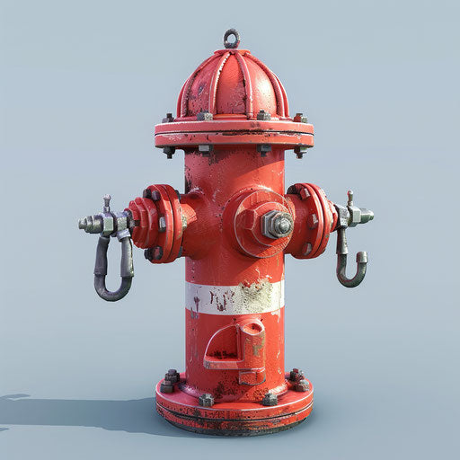 Realistic fire hydrant clipart on random flat background