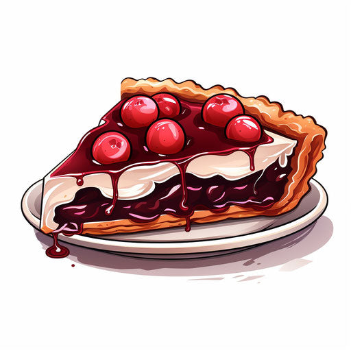 Pie illustration in the style of Chiaroscuro Art, on white background