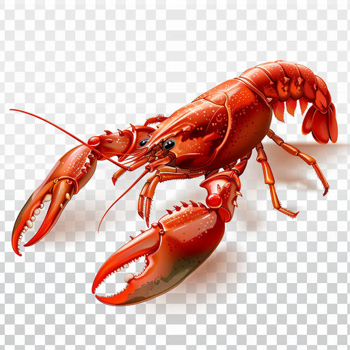 Crawfish clipart in photo realistic style with flat random background