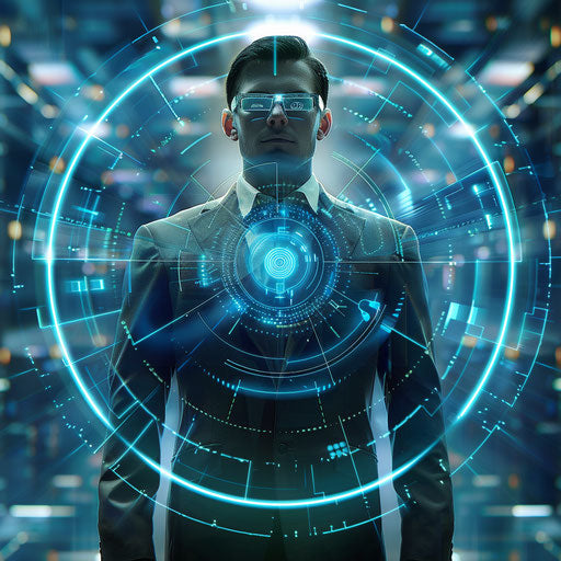 Businessman in an augmented world