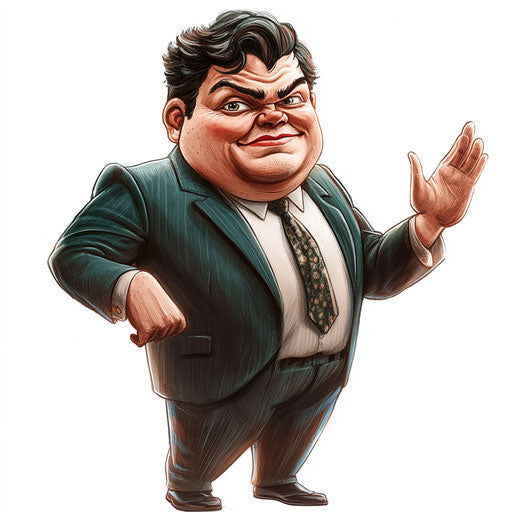 Humorous caricature of a clipart of Michael Collins caricature with human characteristics, exaggerated chubby cheeks, big hands, pastel shades, vibrant colors, cartoon style, waving, high-resolution, no background, isolated -c 40