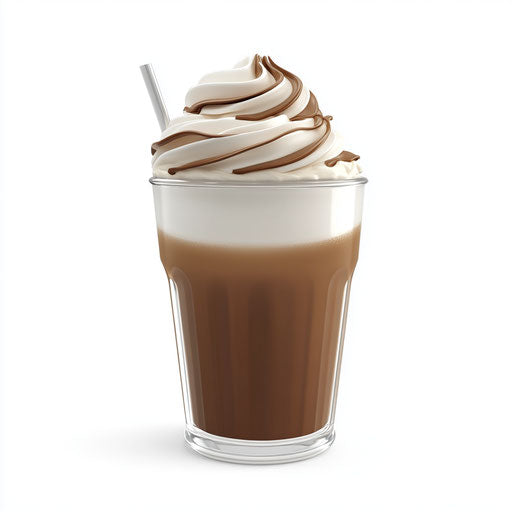 3D coffee on white background, realistic style