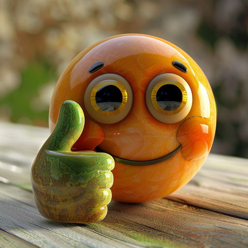 Faked smiley face with thumbs up