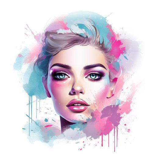 Makeup clipart in the style of Pastel Colors Art