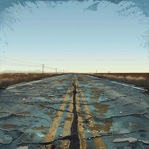 Realistic road clipart with flat random background and sheen