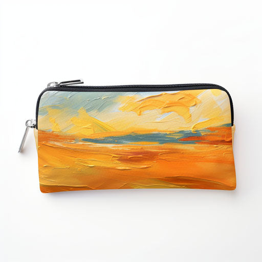 Pencil case clipart in Oil painting style on white background