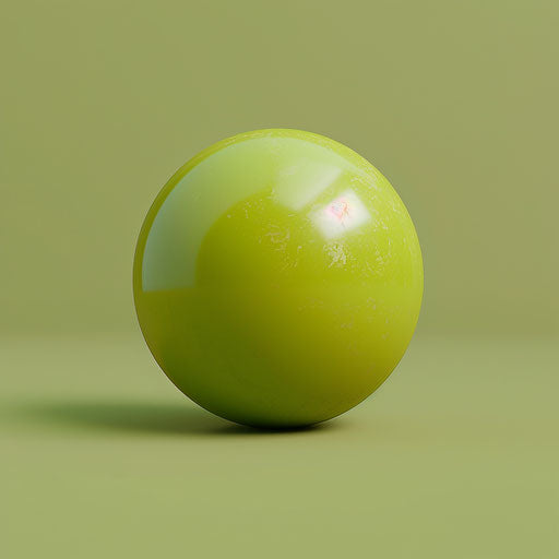 Ball clipart in a photo realistic style on a flat chartreuse background