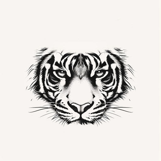 Minimalist sketch of tiger eyes in flat design