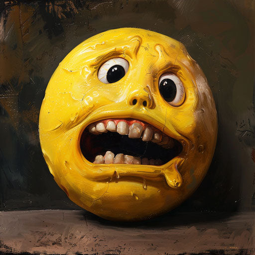 Yellow emotional mask with open mouth