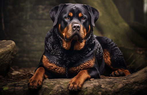 Rottweiler breed information, dark indigo and light crimson style