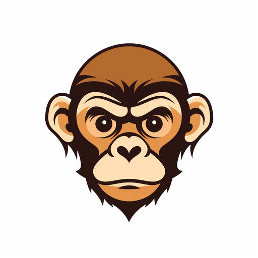 Minimalist monkey face illustration on white background
