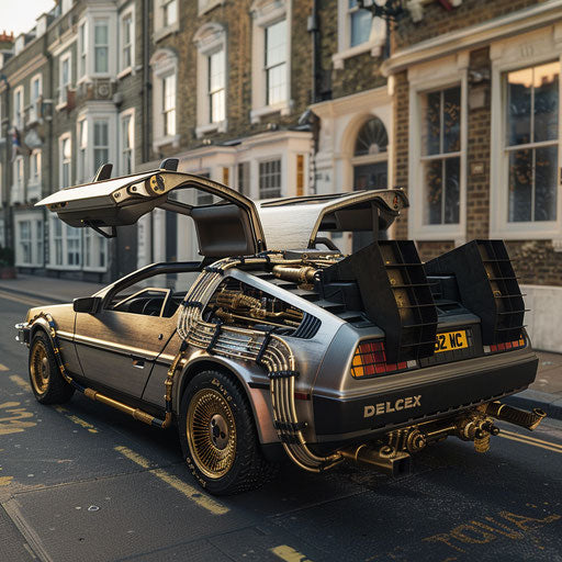 Steampunk car in Victorian London