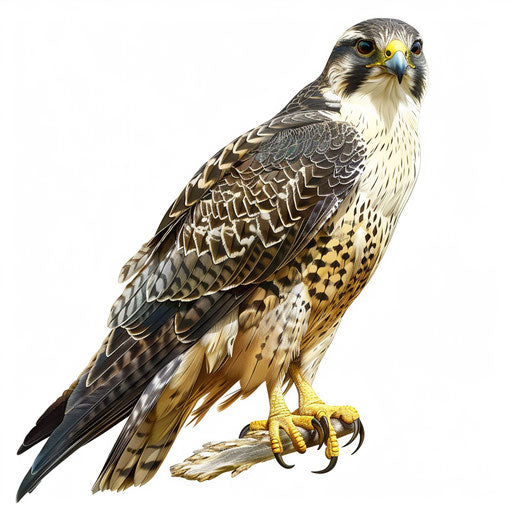 Realistic falcon clipart with flat white background