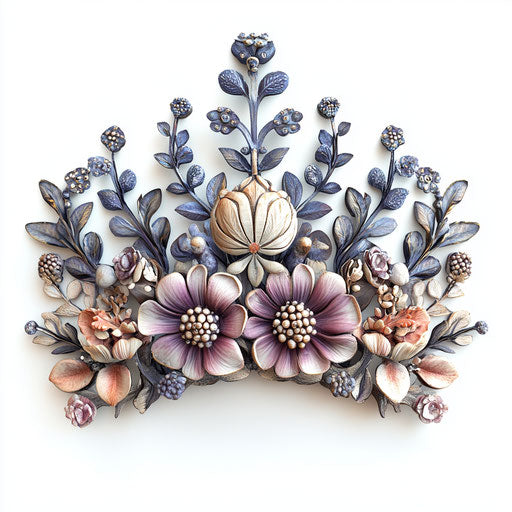 3D crown on flat white background, isolated clipart