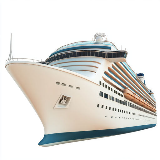 3D cruise in photo realistic style on flat white background