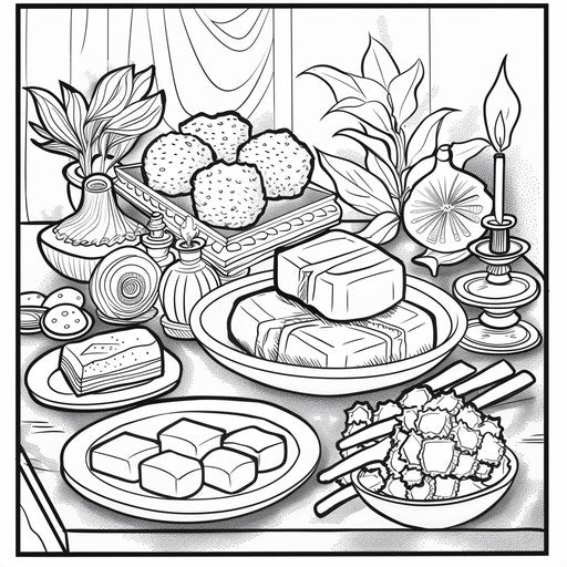 Diwali treats in cartoon style, cheerful festive arrangement