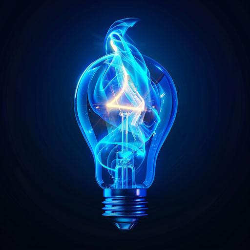Realistic energy clipart on flat blue background