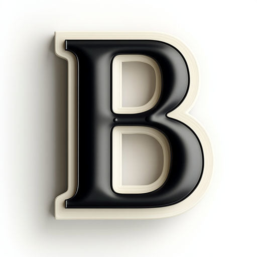 3D letter b on flat white background