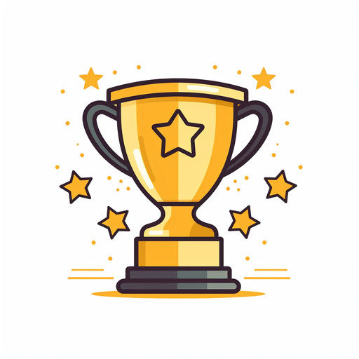 Minimalist style trophy illustration, on a white background