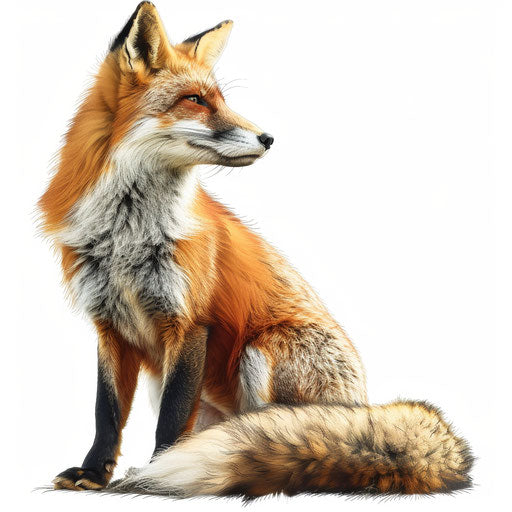 Fox clipart in a realistic style on white background