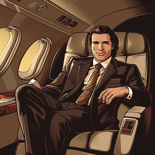 Luxury business man on private jet