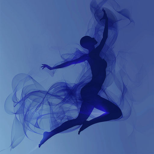 Realistic yoga on flat indigo background with high definition blur