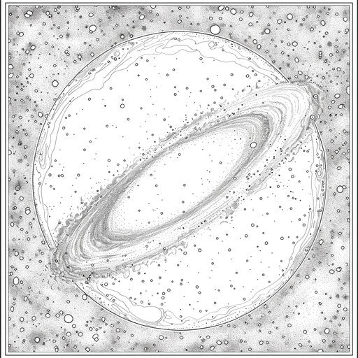 Detailed Milky Way galaxy. Coloring book page