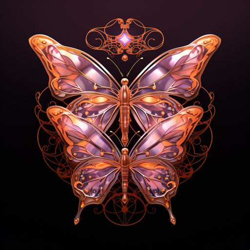 Stained butterflies in silver foil