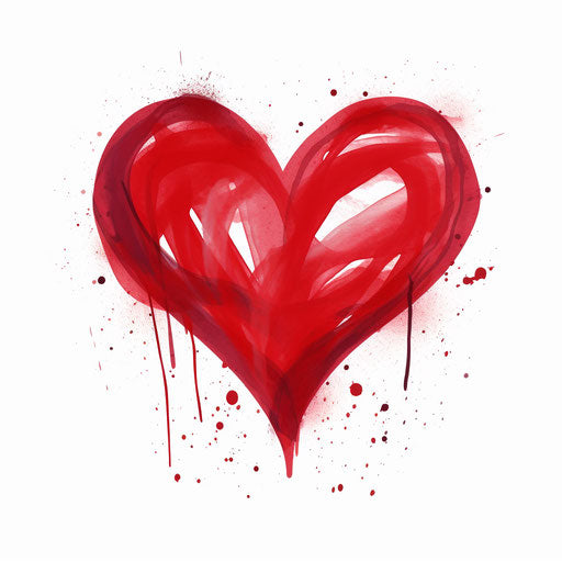 Heart clipart in Minimalist style, on white background