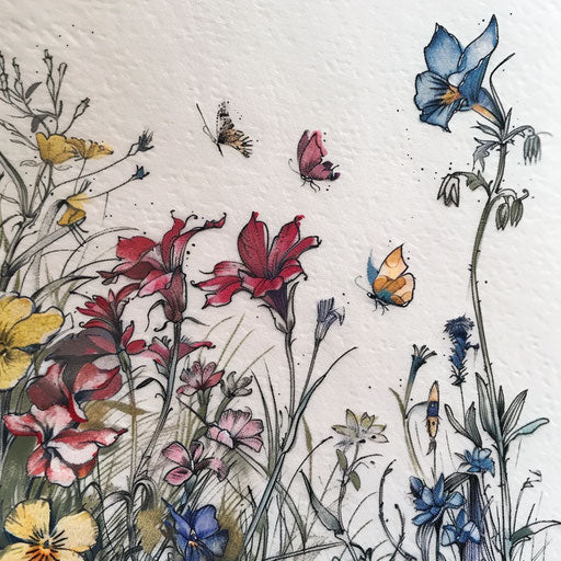 Garden of talking flowers in Alice in Wonderland