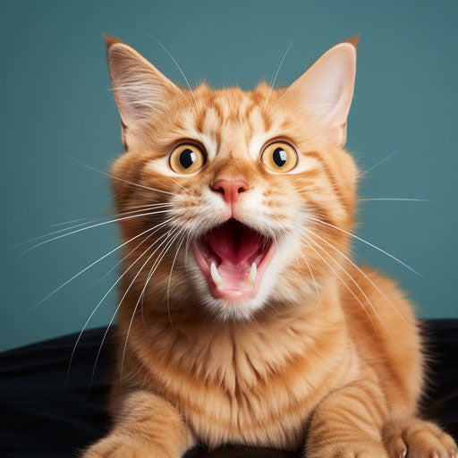 Ginger cat meowing