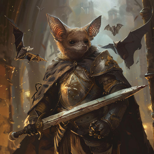Bat knight in armor, quest to defeat mythical beast
