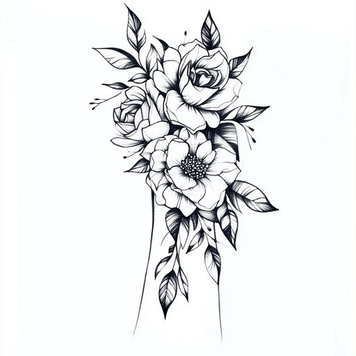 Elegant and subtle wrist tattoo design sketch