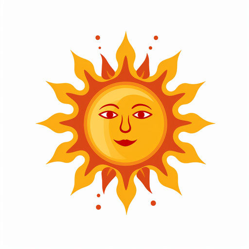 Minimalist sun clipart on white background