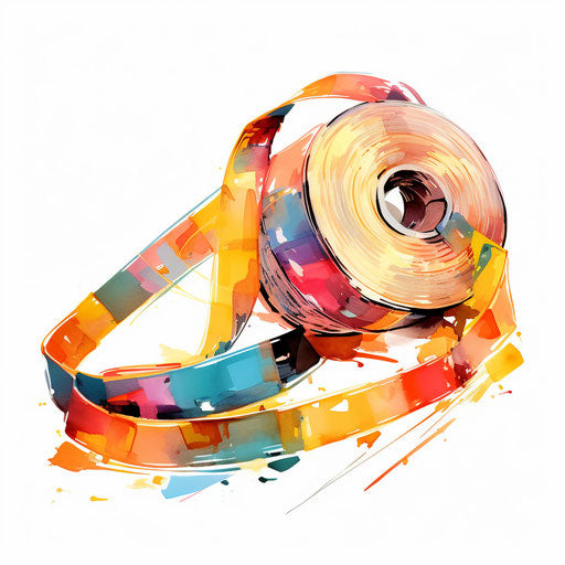 Illustration of tape in the style of Impressionistic Art, on a white background