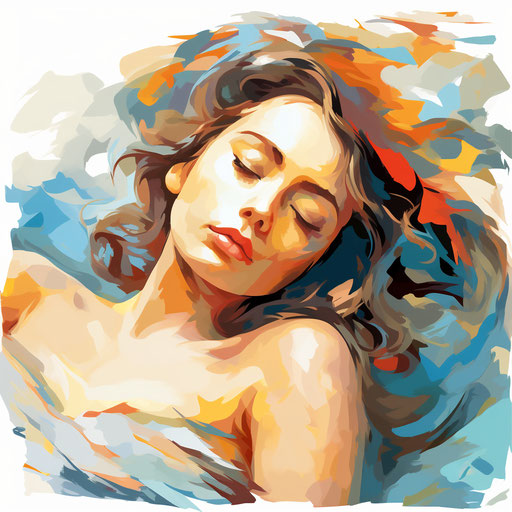 Sleep illustration in the style of Impressionistic Art