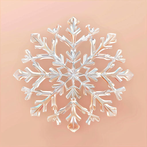 Realistic snowflake clipart on pastel background