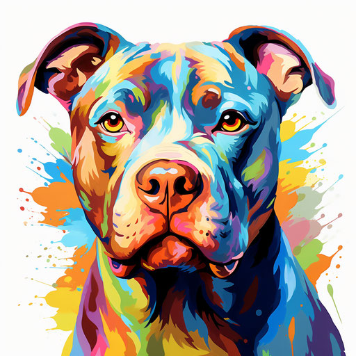Pitbull clipart in the style of Impressionistic Art