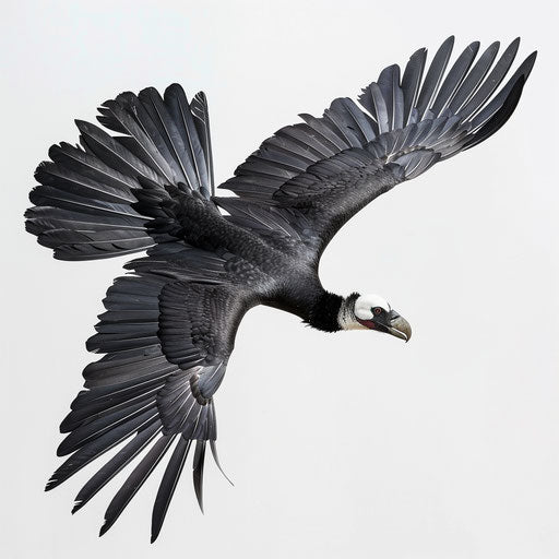 Condor bird flying with spread wings, in Will Burrard-Lucas style