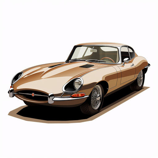 Jaguar e type car Champagne color