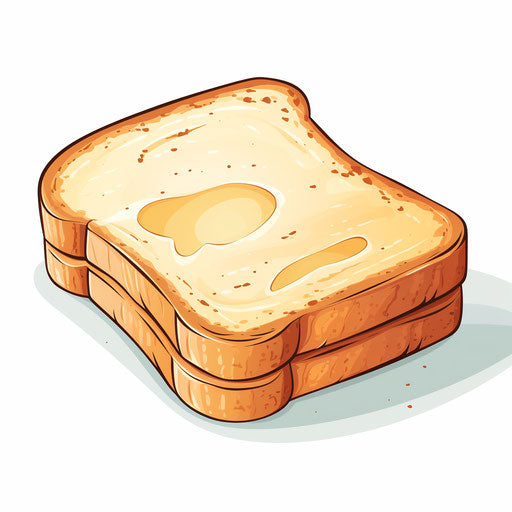 Illustration of toast in the style of Pastel Colors Art, on white background