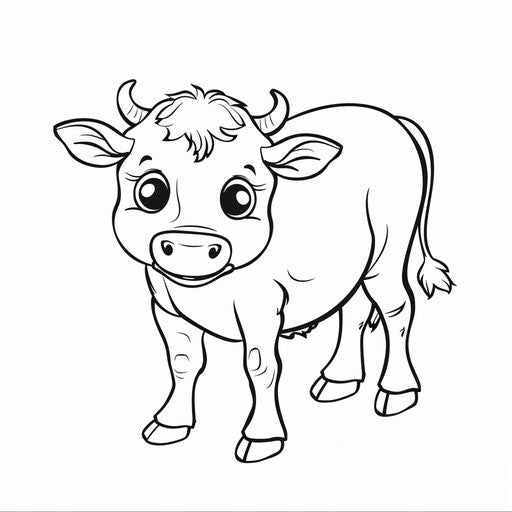 Kids Coloring: Cow Outline