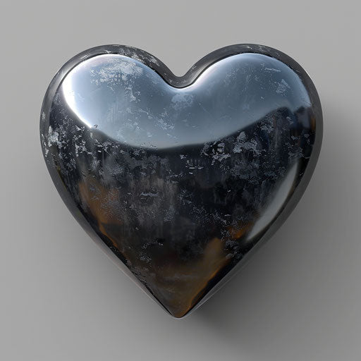Realistic heart on slate grey background