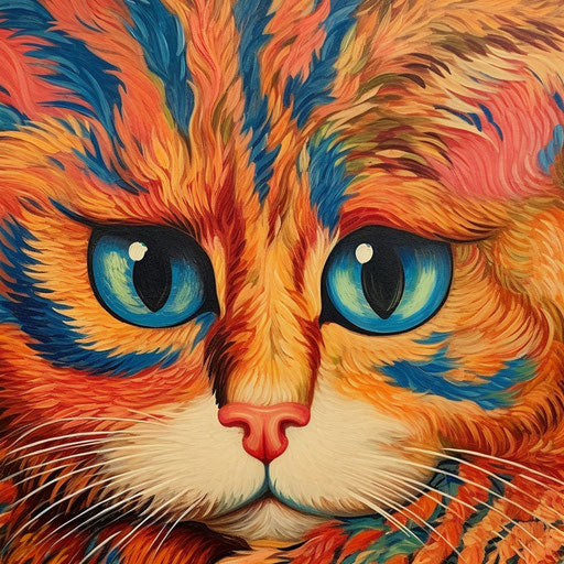 Louis Wain cat closeup of the face