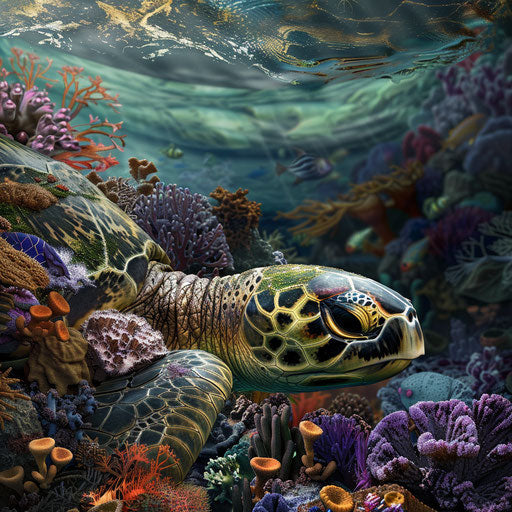 Vibrant marine life on the ocean floor