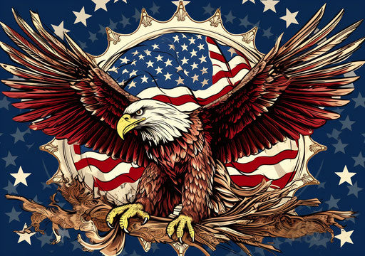 Eagle holding a star and arrow, vector image