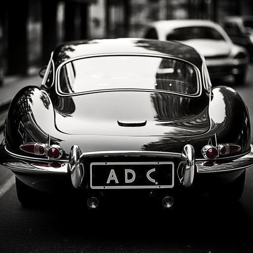 Jaguar e type car Rearview