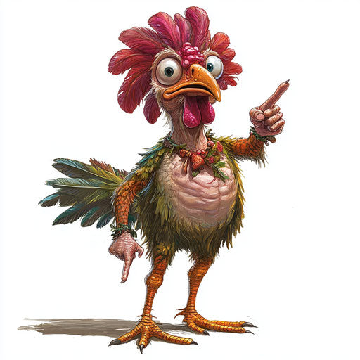 Humorous caricature of a Thanksgiving turkey with human traits