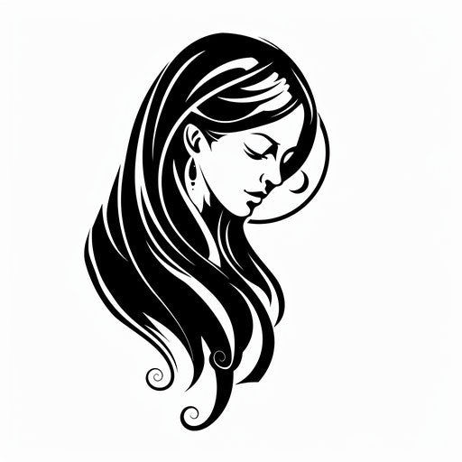 Flat tattoo sketch of Virgo zodiac sign