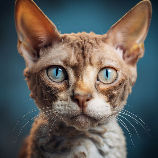 Devon Rex cat closeup of the face